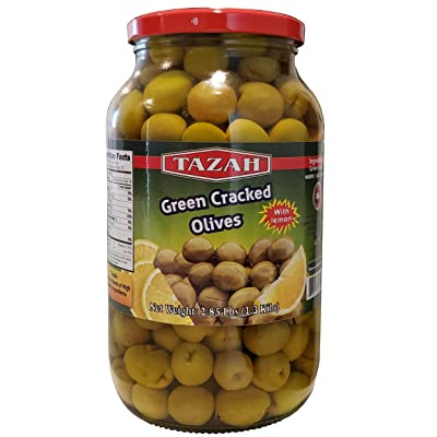Tazah Green Cracked Olives With Lemon